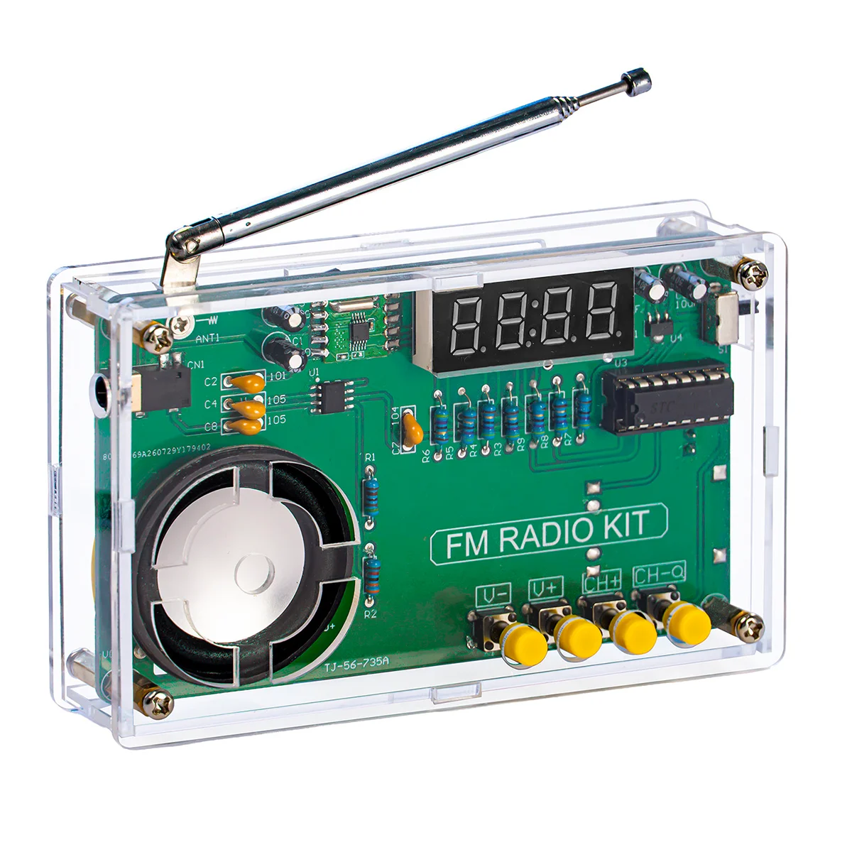 FM Radio DIY Soldering Kit, Digital Display Circuit Assembly Module, Electronic Learning Experiment Kit for Electronics Practice