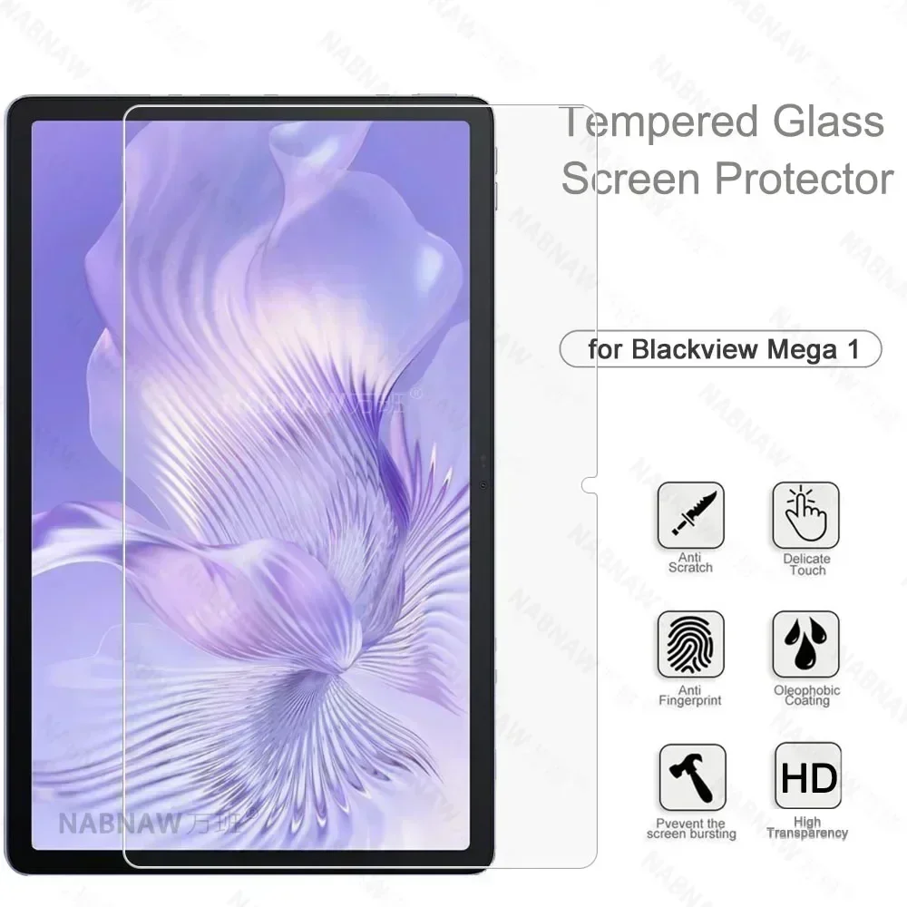 Protetor de tela hd à prova de arranhões, 2 peças, vidro temperado para blackview mega 1, tablet de 11,5 polegadas, película protetora com revestimento de óleo