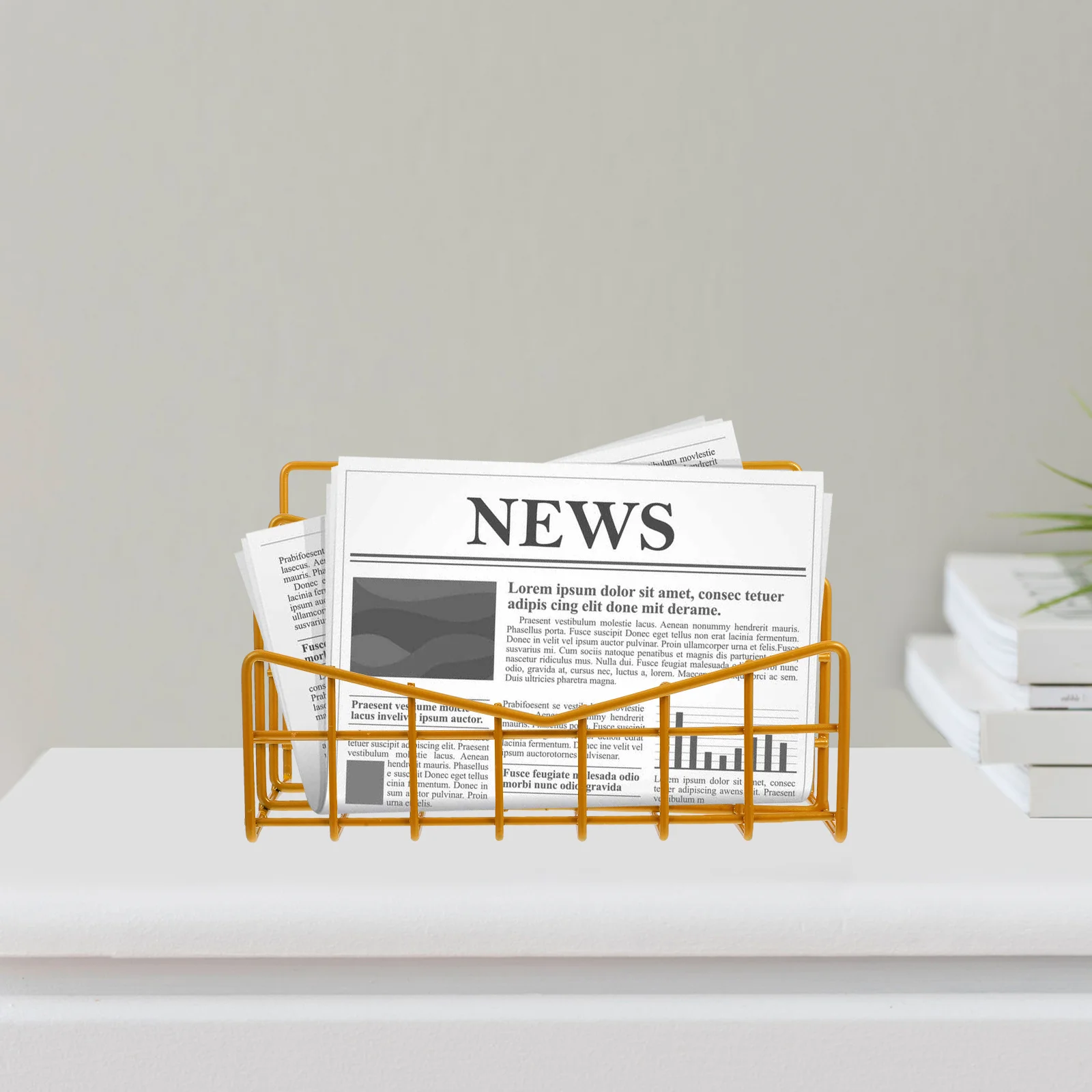 1 pc File Storage Rack Metal Mail Sorter With Card Slots Smooth Surface Book Shelf Magazine Holder Multipurpose Storage