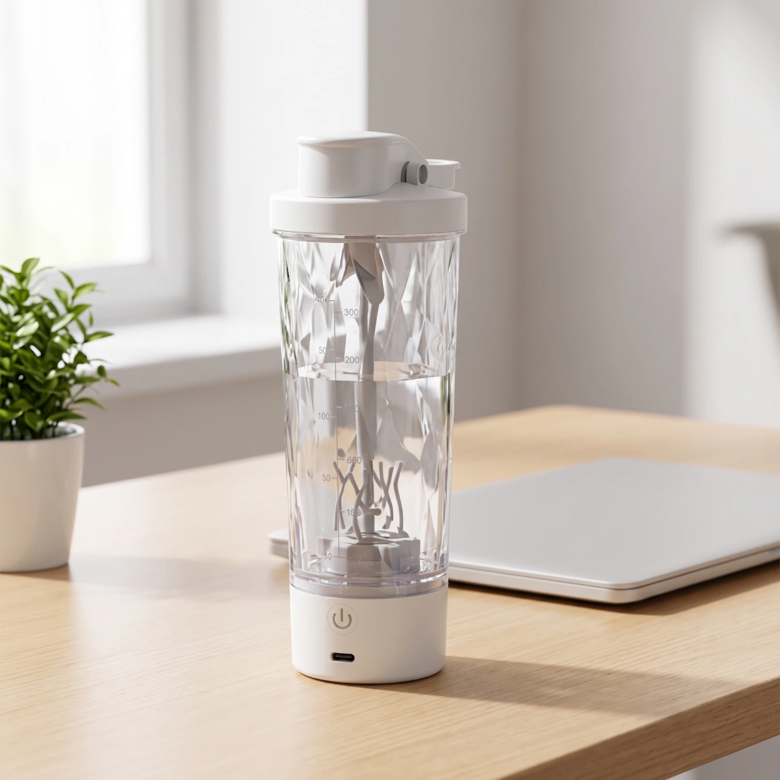 Self-Stirring Cup Rechargeable Self-Stirring Mug with Lid Electric Mixing Mug Automatic Portable for Commuters, Travel, Gym