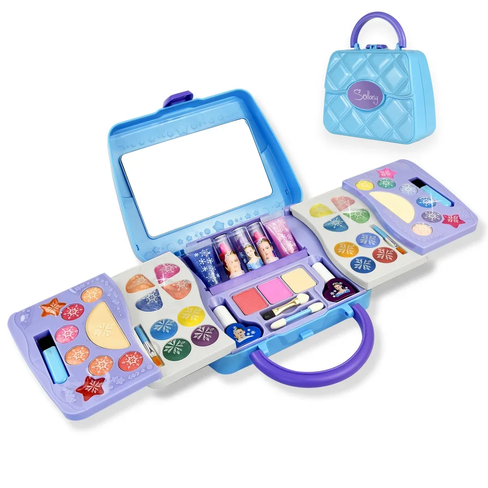 Girl Pretend Play Make Up Kit Princess Play With Toys Washable Non-toxic Cosmetic Makeup Set Gifts For Girls Children