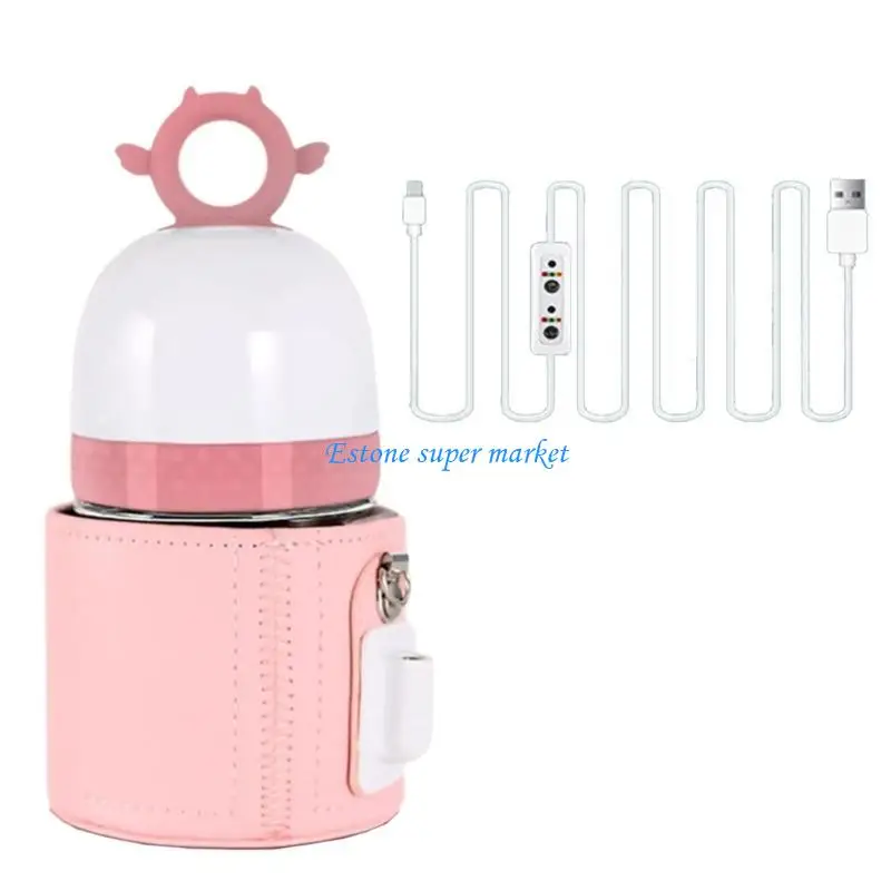 090B 1 Set Insulated Bottle Sleeve Case Baby Nursing Bottle Heater Bag USB Bottle Wamer with Cable for Travel and Strollers