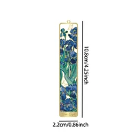 1 PC Retro Floral Painting Metal Bookmark Hollow Bronzing Bookmark With Tassel For Book Club Reader Writers Book Lovers Students 6