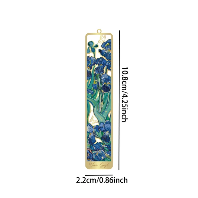 1 PC Retro Floral Painting Metal Bookmark Hollow Bronzing Bookmark With Tassel For Book Club Reader Writers Book Lovers Students 6