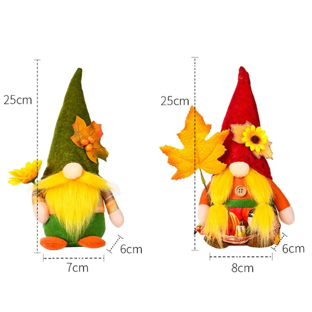 Creative Maple Leaf Rudolf Doll Ornament Funny Cute Harvest Festival Dwarf Doll Unique Exquisite Faceless Doll Ornament Toy