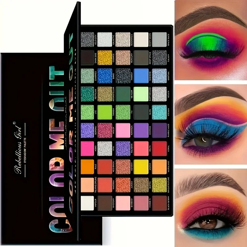 50色のギフトアイシャドウトレイ、プロのメイクアップアーティストヌードウォームトーン真珠光沢のあるマットカラー、カーニバル/デイリー/パーティー用