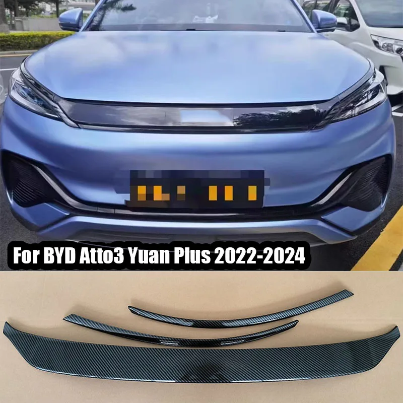 

Для BYD Atto3 Yuan Plus 2022 2023 2024 2025 декоративная полоса решетки автомобиля Black Warrior, детали внешней модификации