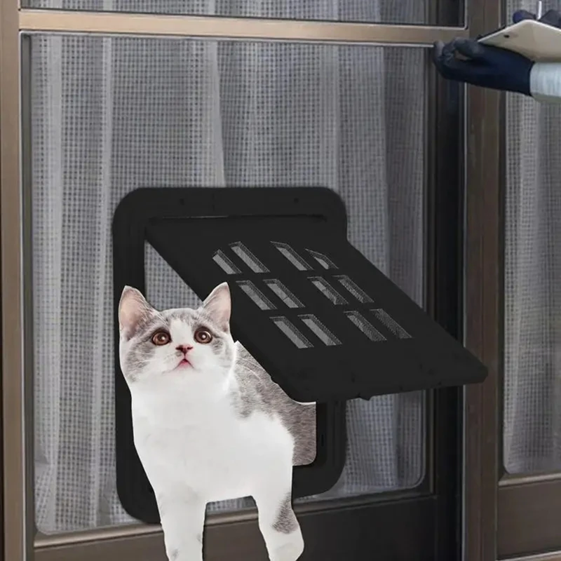 Pet Door Lockable Inside Door Flap Cat Window Door Cat Screens Barrier Sliding Door Window Screens Doggy Door Insert