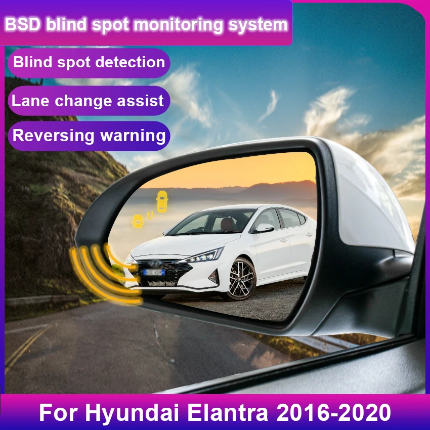 Car BSD BSM BSA For Hyundai Elantra 2016-2020 Blind Area Spot Warning Drive Mirror Rear Radar Detection Device System
