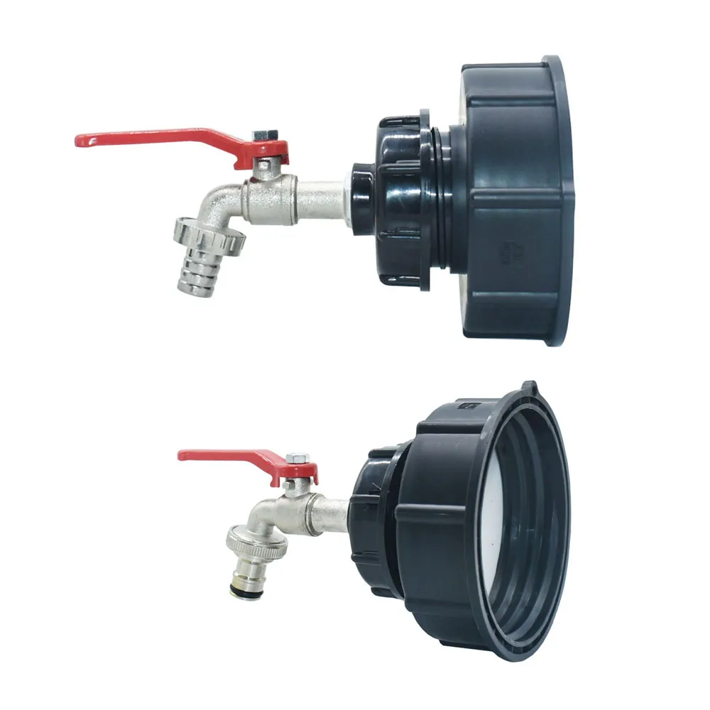 Adaptador de Tanque IBC S60 de 100 mm, Conector de Manguera de 16 mm, Adaptador de Grifo de 15 mm, Conector de Rosca para Tanque de Agua, Conector de Manguera de Metal y Plástico
