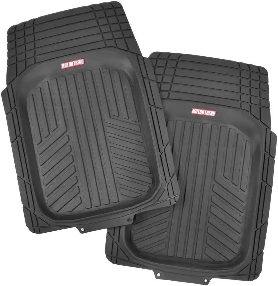 

Universal Heavy Duty Rubber Car Floor Mats, All Weather Protection for SUV Truck Van, Deep Dish Design
