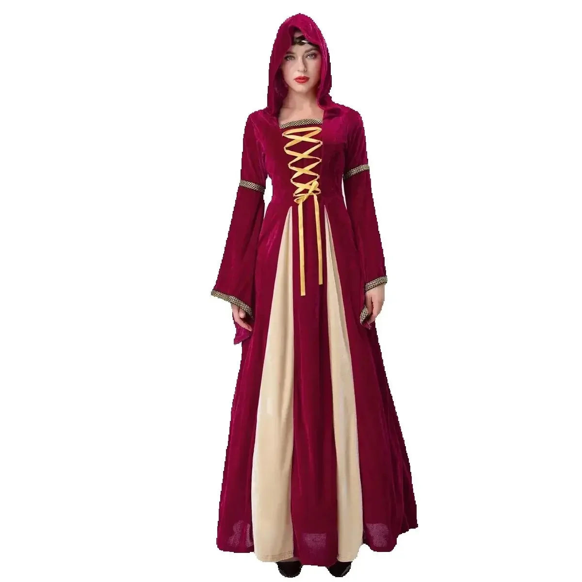 

Adult Halloween Cosplay Vampire Medieval Retro Court Costume Men's Gothic Outfit with Cape
