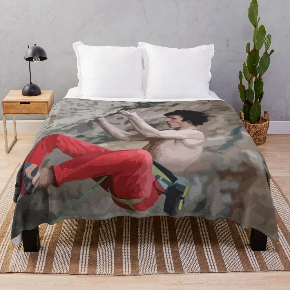 

Adam Ondra Sending Painting Throw Blanket Soft Warm Blanket Gift for Men Women Adults