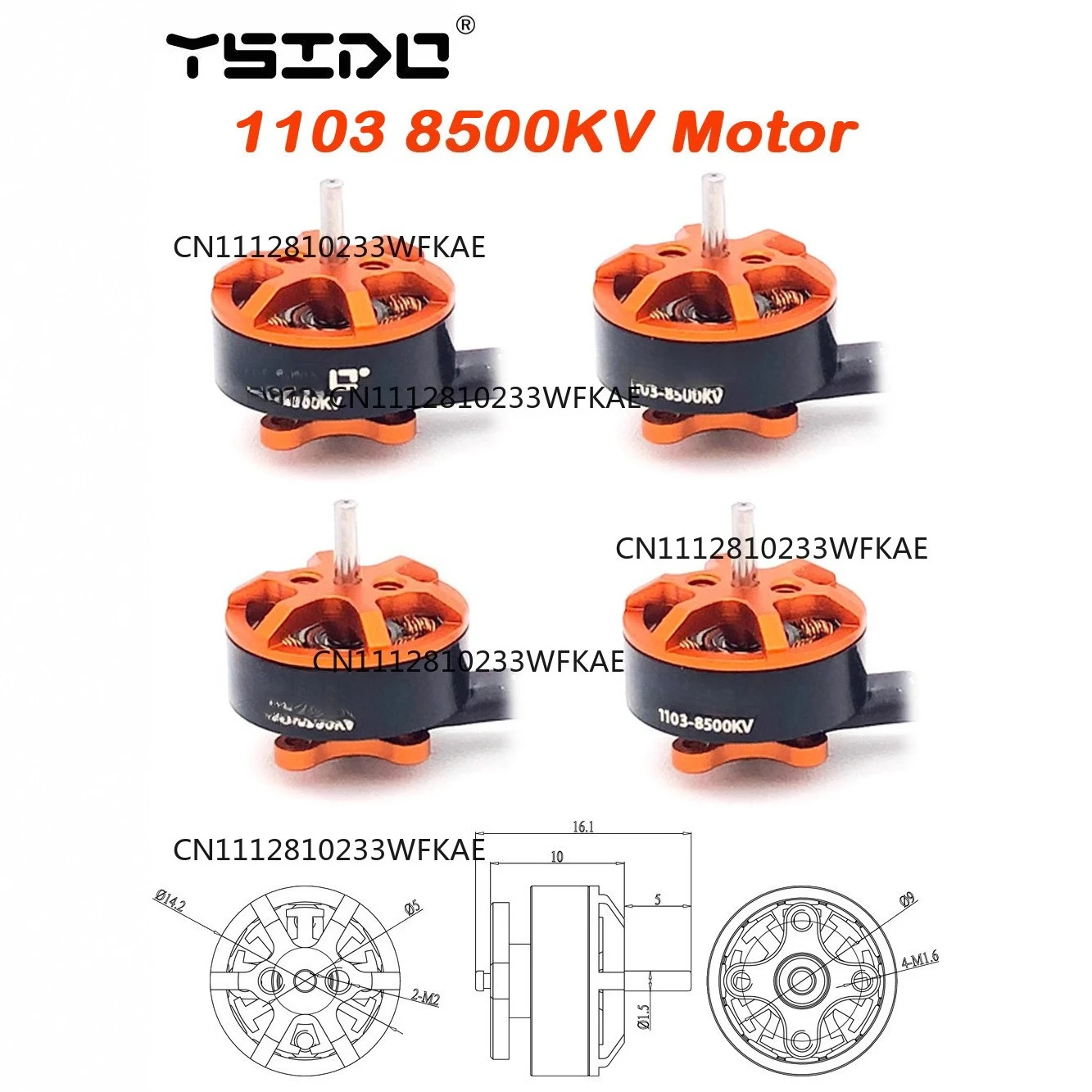Crossover Motor FPV YSIDO-1103 Crossover Brushless Fixed Wing Aircraft Multi-rotor Metal Motor