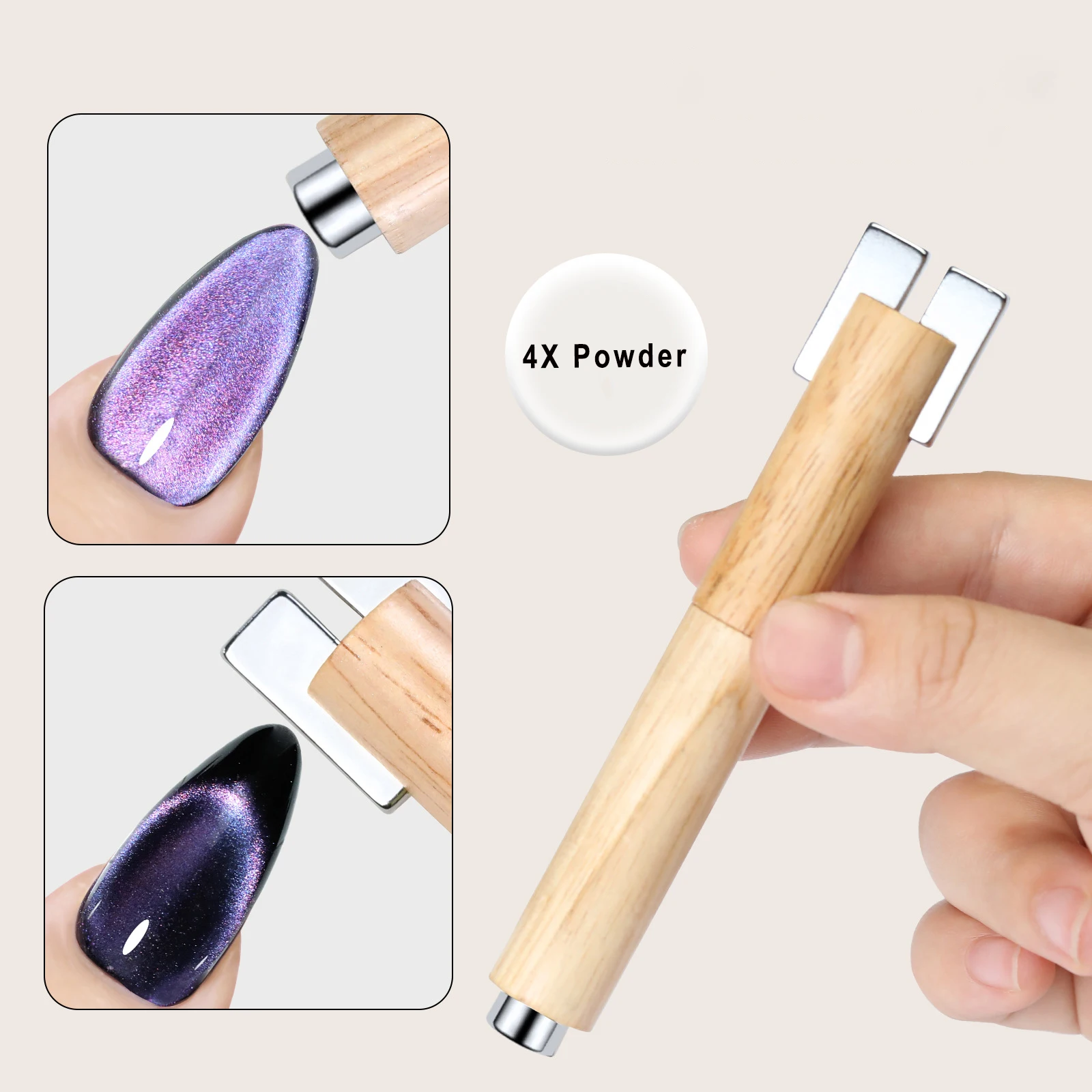 1PcsRemovable Multi-Funktionale Starke Katzenauge Magnetische Stick Gel Polnisch Glitter Wirkung Design Werkzeuge Zylinder Doppel-ende Magnet