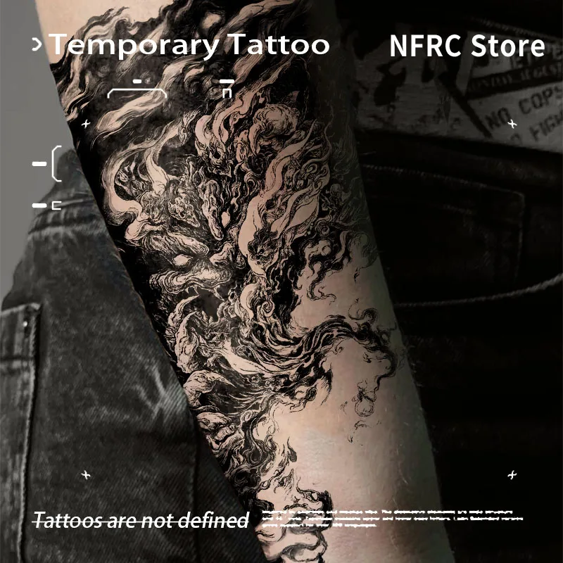 Temporary Tattoos Ink Wash Flame Beast Cloud Herbal Juice Tattoo Sticker Fake Tatuaje Novelty in Toys for the Best Adolescents