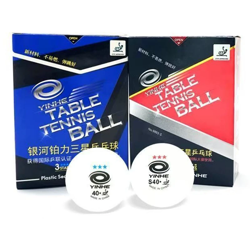 YINHE Galaxy 3-Star Seamless Table Tennis Balls Plastic 40+ ITTF Approved White Poly Ping Pong Balls