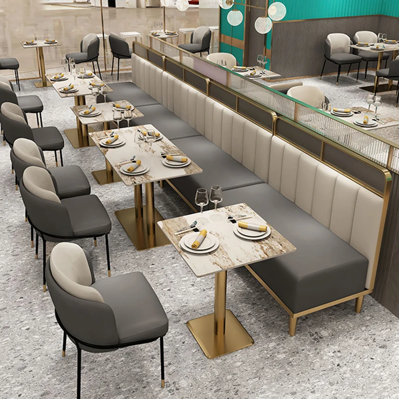 Luxury Modern Stainless Steel Outdoor Restaurant Table and Chair Combination