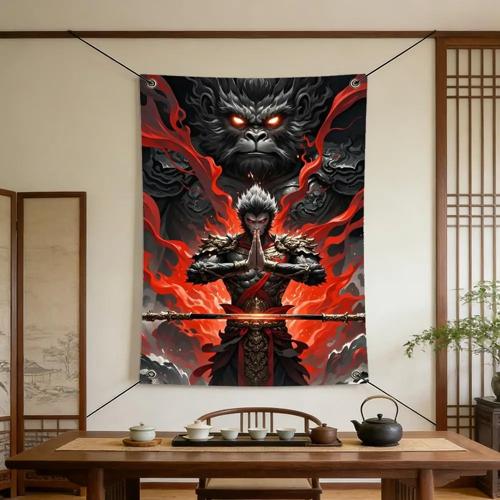 Game B-Black M-Myth W-Wukong Flags Warm Home Flag 4 Grommets Wrinkle Free Indoor Outdoor