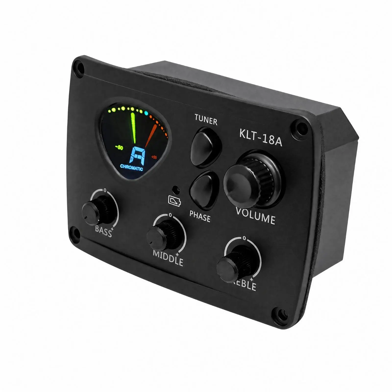 KLT-18A Acoustic Guitar Pickup and Preamplifier Volume Control 3-Band EQ Preamp System with Built-in Chromatic Tuner
