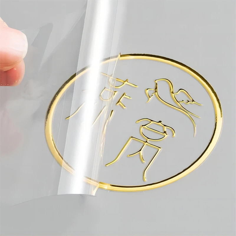 100PCS Custom Transfer 3D Sticker UV Print Transfer Sticker Shiny Gold Silver Brand Company Logo Wedding Personalized Stickers