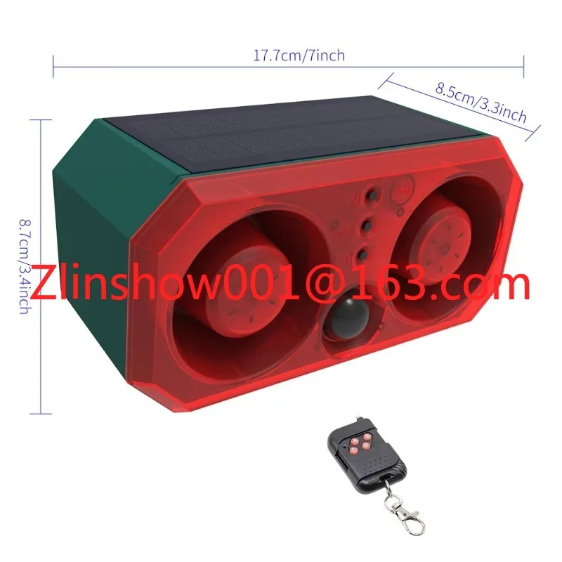 Solar Sound & Light Alarm Motion Sensor 260Db Sound Alert & Flash Warning Strobe Security Alarm System for Farm Villa