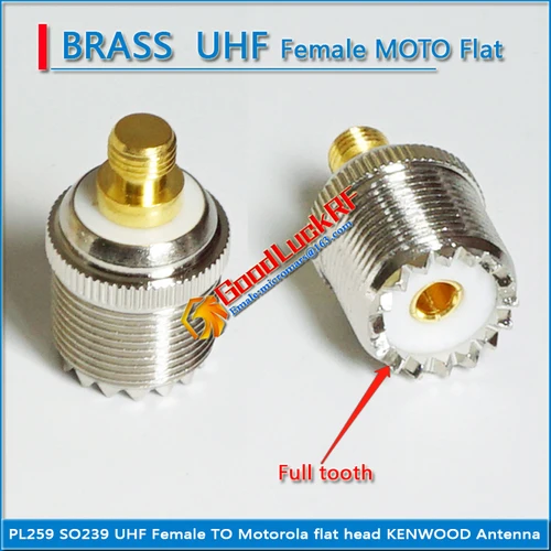 Imagen 1 del producto PL259 SO239 SL16 M UHF hembra a Motorola cabeza plana 4 dientes KENWOOD antena GP88S GP68 GP2000 GP328 50ohm adaptadores de conector RF