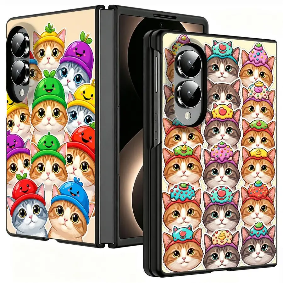 Lovely Cat Cartoon Phone Cover Case for Samsung Galaxy ZFold8 Z Fold8 Wide ZFold Wide Z Fold 8