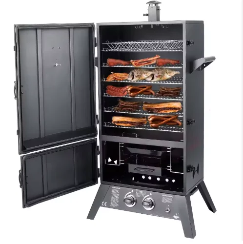 Double burner high-power gas smoke house chicken smoke machine fish smoke oven machine