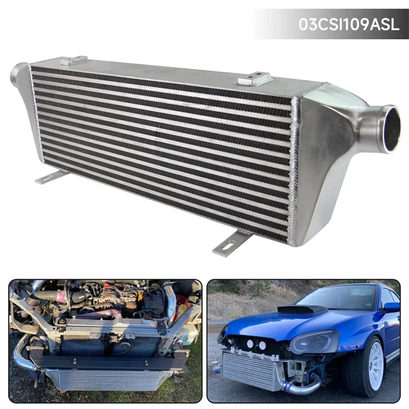 

Обновленный интеркулер с передним креплением подходит для Subaru Impreza WRX STI Ej20 Ej25 2008-2014, черный/серебристый