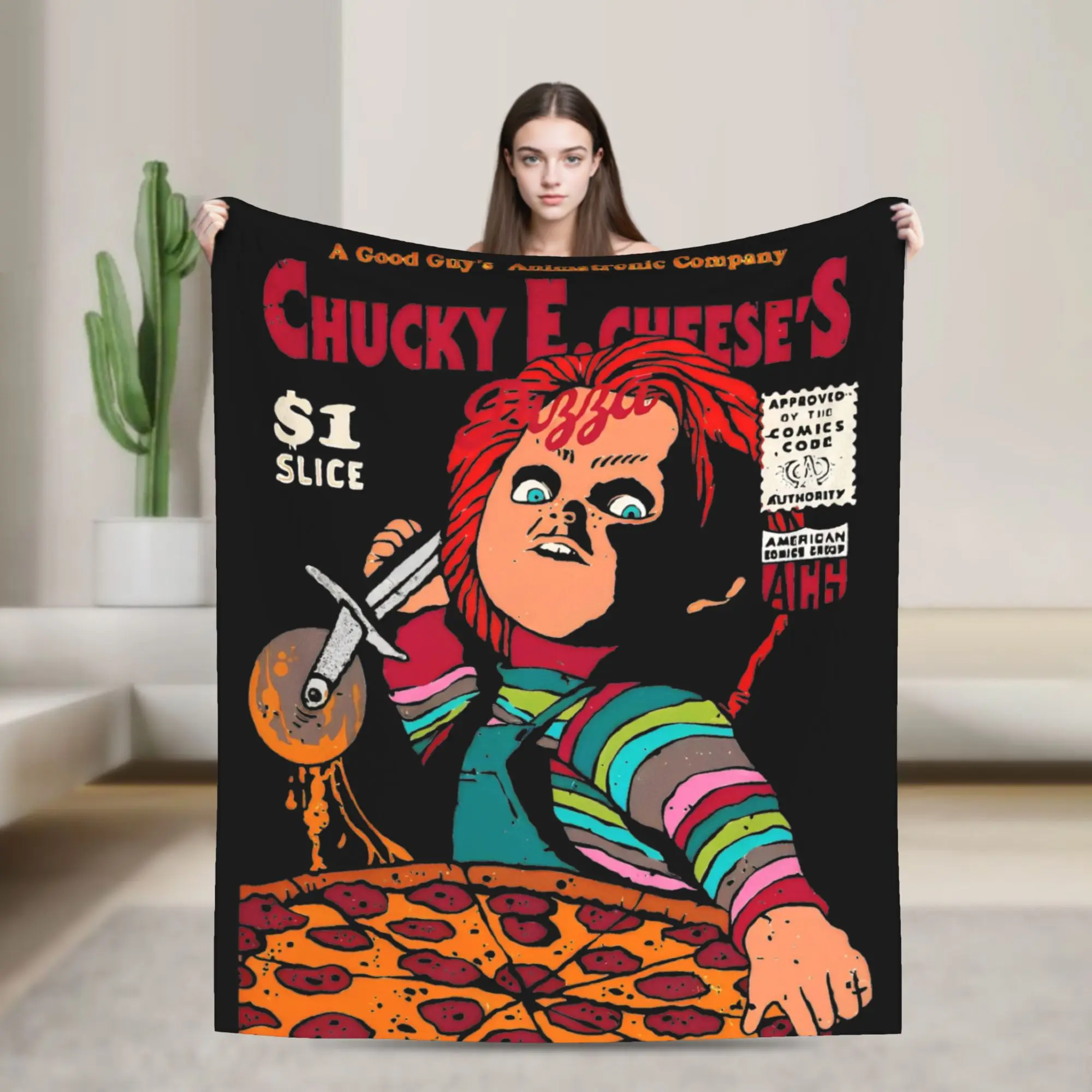 

Чехол для пиццы Chuckys, одеяло, фланелевые одеяла, летнее украшение для кондиционера, мягкое теплое покрывало,