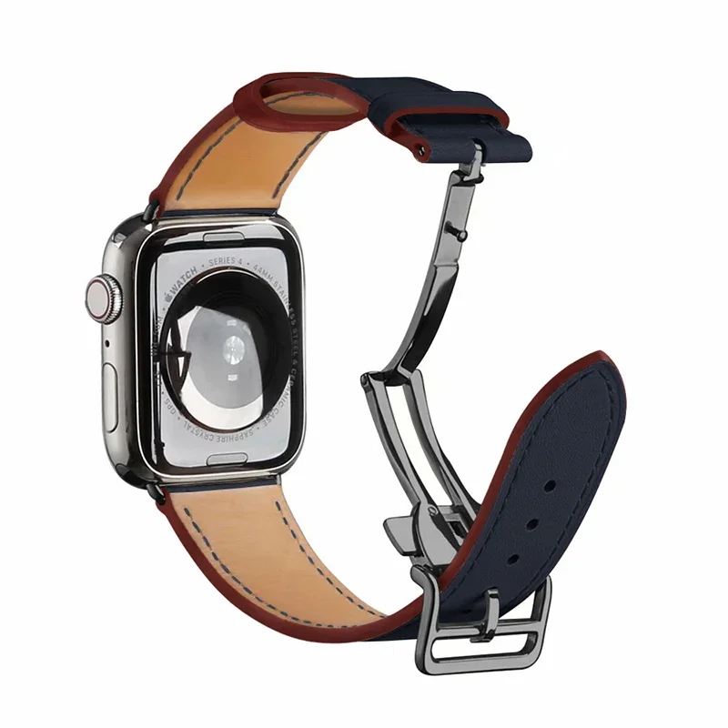 Genuine Leather Strap For Apple Watch Band 49mm 45mm 44mm 42mm 41mm 40mm 46mm Wristband Correa iWatch Ultra 10 9 8 7 6 5 4 Belt