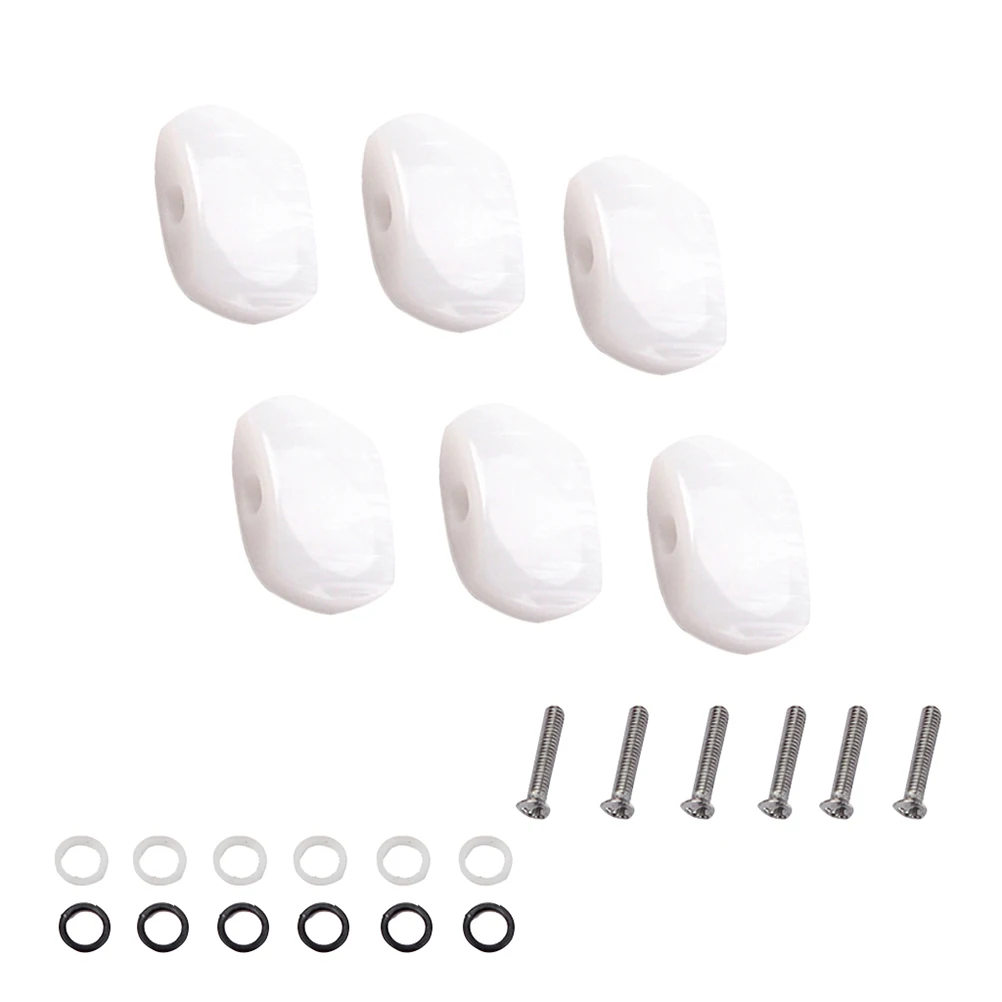 

6pcs Guitar Tuning Pegs Sealed Machine Heads Locking Tuner String Tuning Peg Acoustic String Guide Posts Strong Metal Red Button