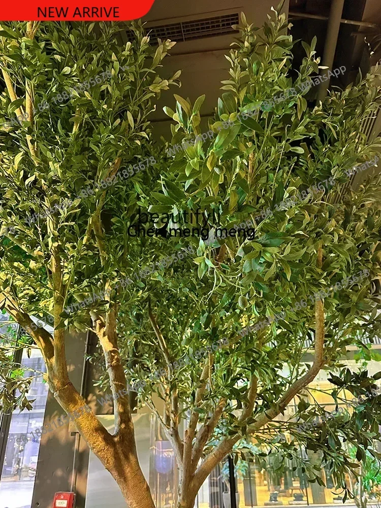 z183     Simulation Olive Tree Large Floor Bionic Green Plant Indoor and Outdoor Landscape Decorative Showcase Landscape Fake T