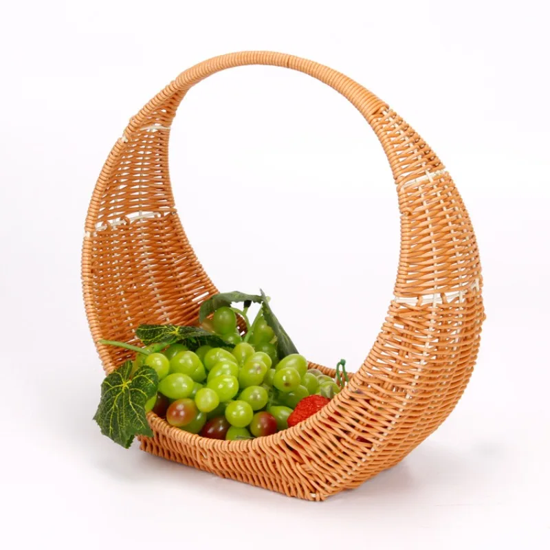 Creative Weaving Storage Basket Imitation Vine Weaving Small Basket Round