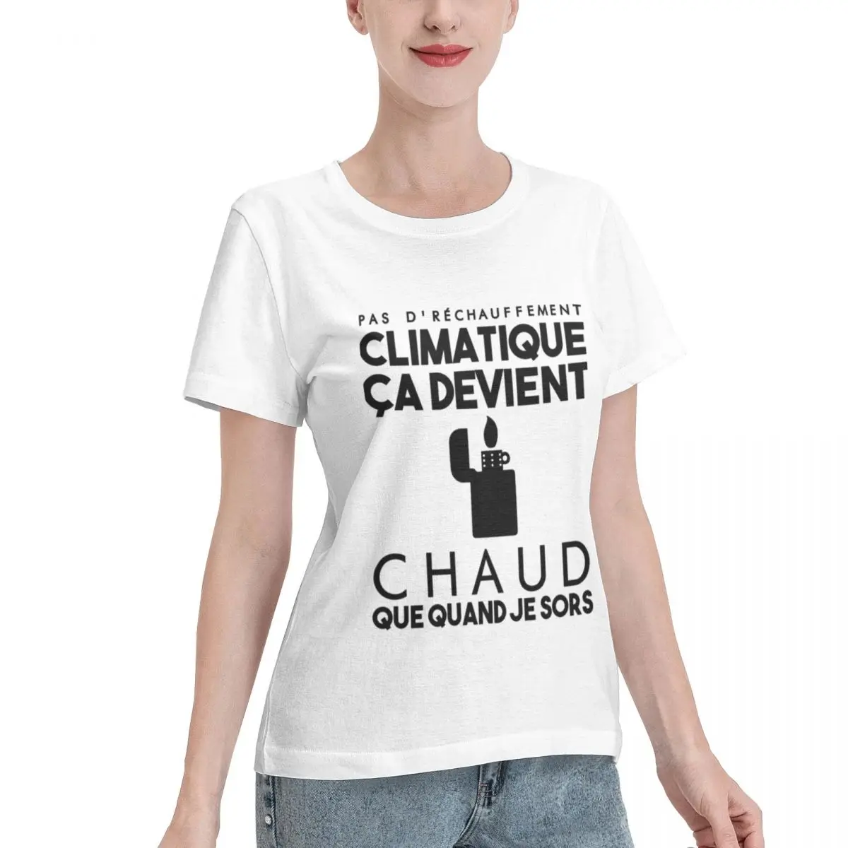 Discount Hot Global Warming Climate Change Women's T-shirt Casual Dating Trendy Basic Tee