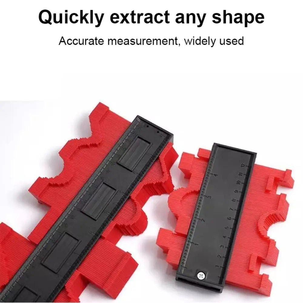 New Plastic Curved Ruler Multifunctional 5/10 Inchs Shape Duplication Red Orange Template