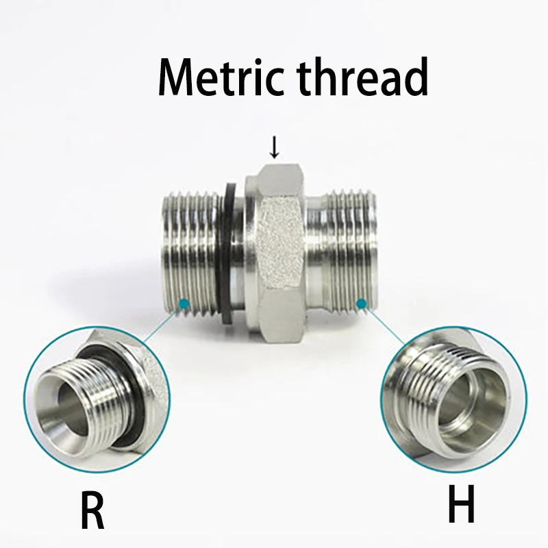 Hydraulic Fittings Ferrule Type Metric Male Thread M10-22 Sealing ED Ring Oil Tubing Joints Transition Fittings Reducing Adapter