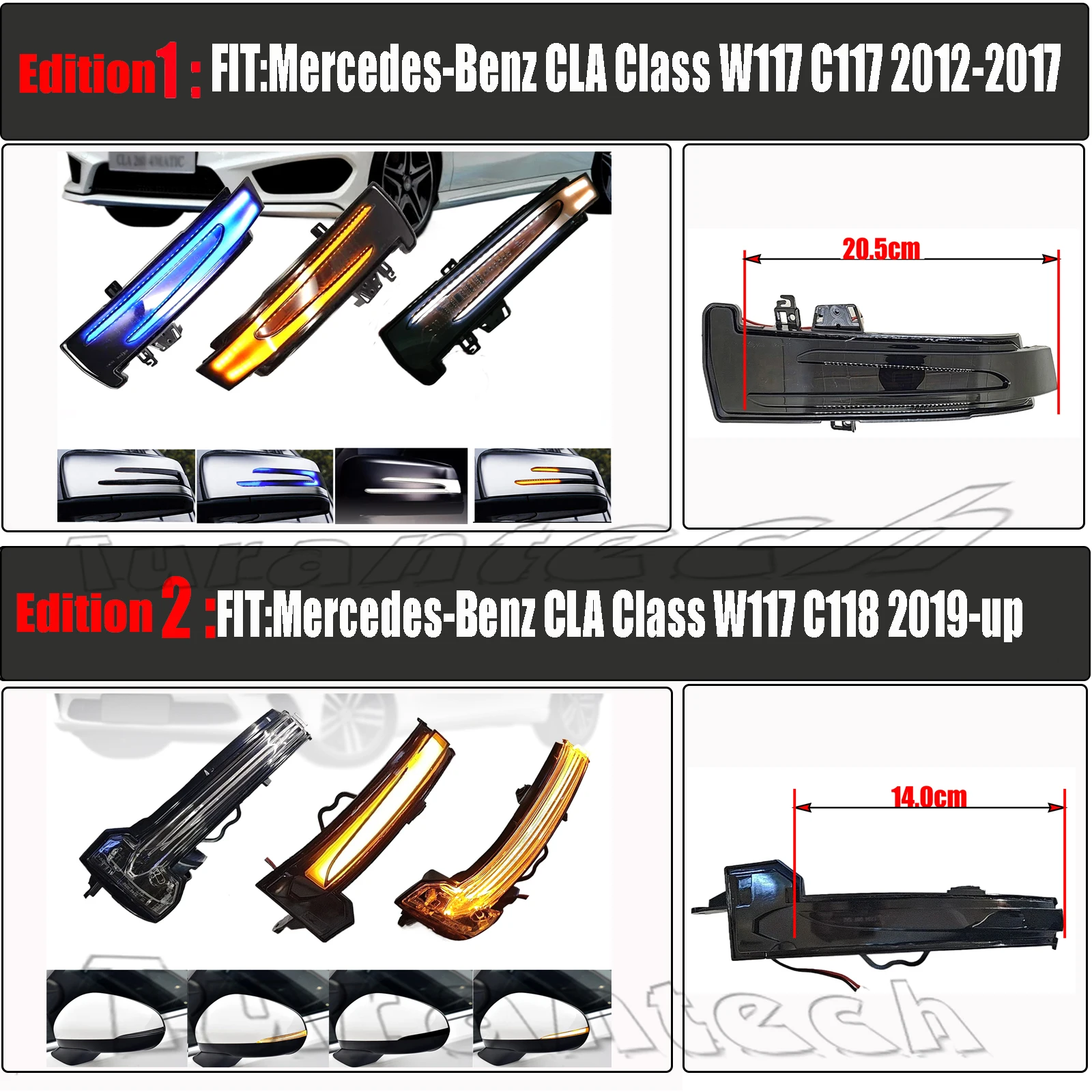 

2 шт. указатель поворота для Mercedes-Benz CLA CLA160 CLA180 CLA200 CLA220 CLA250 CLA350 CLA45 CLA53 Янтарный зеркальный чехол Len