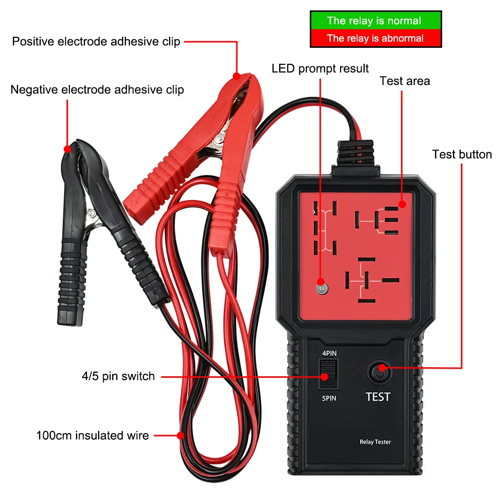 Car Relay Tester 12V Electronic Automotive Relay Tester Universal For Auto Battery Checker Alternator Analyzer Diagnostic Tool