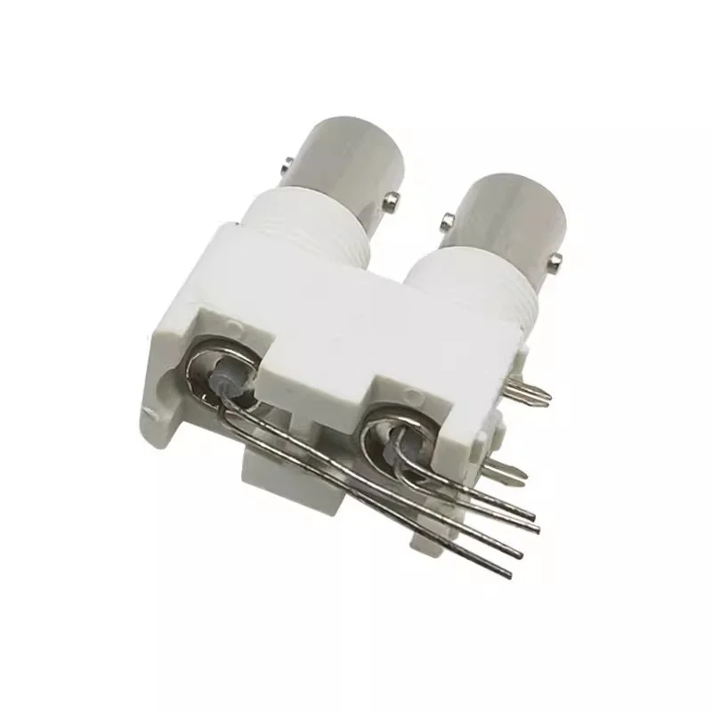 5pcs BNC Monitoring Video Socket BNC Panel Holder Q9 Female PCB Board Horizontal Type with Nut Gasket Dual-Layer Double-Row NEW