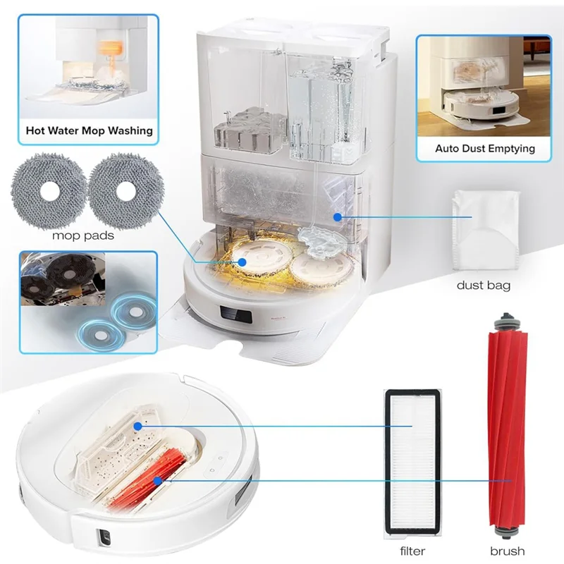 BAAM-Replacement Parts For Roborock Qrevo Pro For Q Revo Maxv Qrevo S Vacuum Cleaner Parts