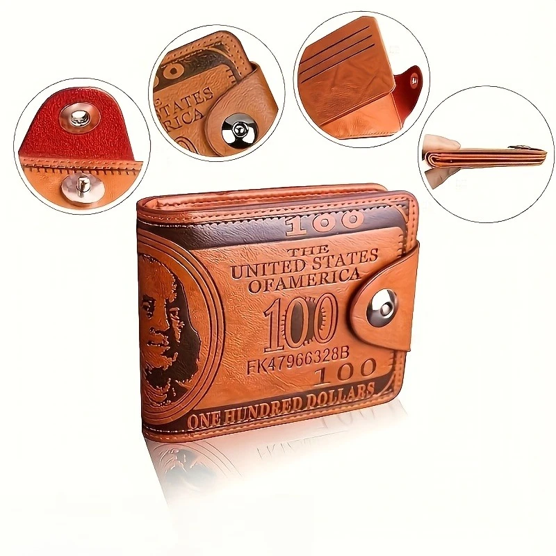 

Men’s Dollar Bill Wallet – Compact Design with Transparent ID Window, Lightweight Travel Wallet for Business & Daily Use
