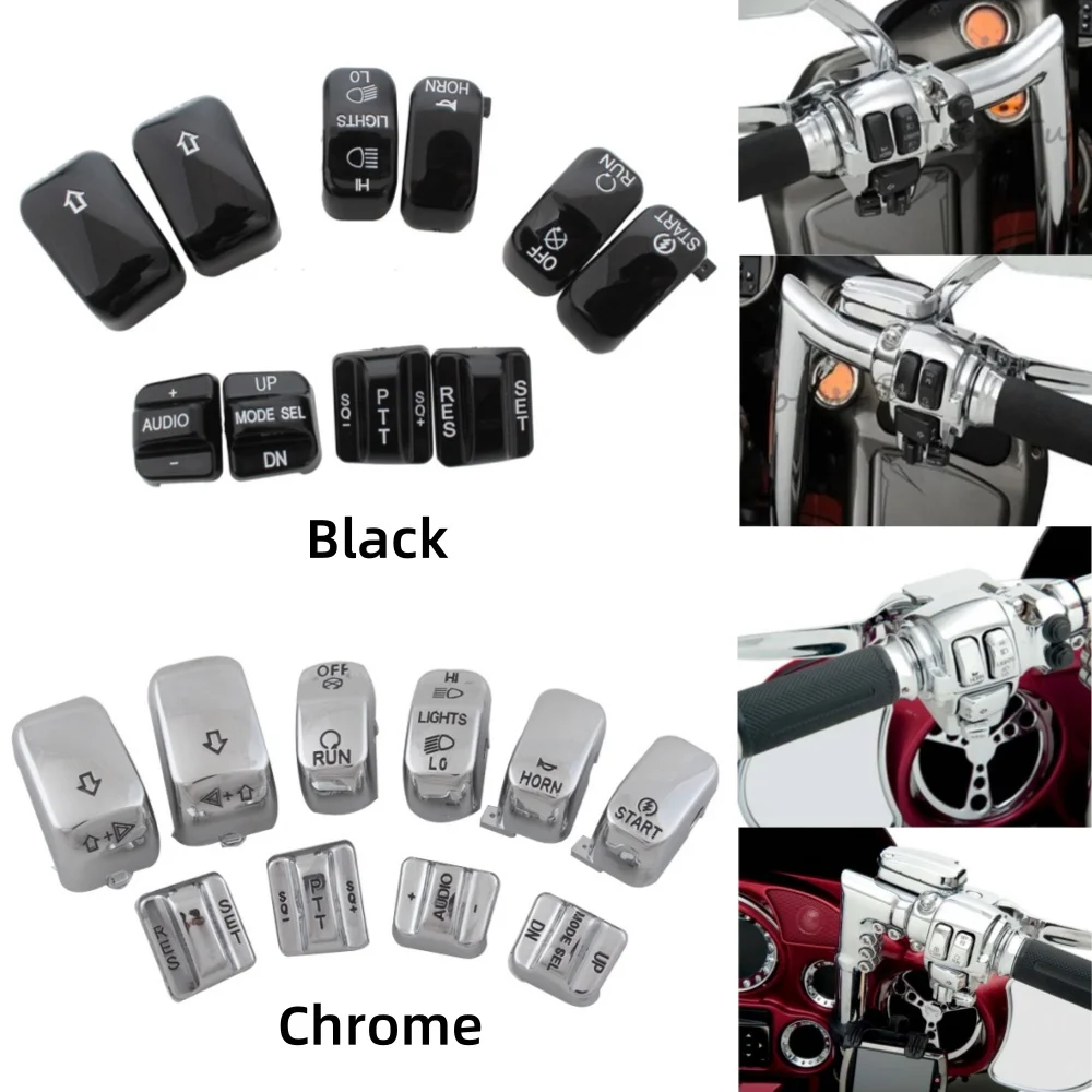 

Motorcycle Hand Control Button Switch Housing Caps Handlebar Button Cover For Harley Road King Electra Street Glide 1996-2013