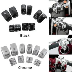 Motorcycle Hand Control Button Switch Housing Caps  Handlebar Button Cover For Harley Road King Electra Street Glide 1996-2013