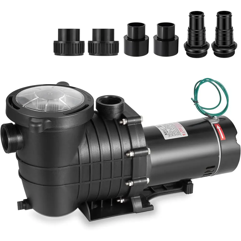 

Насос для бассейна 1.5 л.с. с двойным напряжением, производительностью 6500 галлонов в час и корзиной-фильтром для наземных и встраиваемых бассейнов