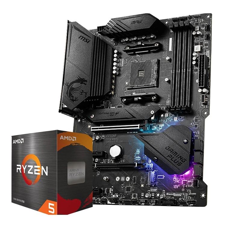 Hot Selling for  MPG B550 Gaming Plus Gaming Motherboard With AMD Ryzen R5 5600X and R7 5800X CPU Combo Motherboard