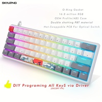 SKYLOONG SK61 Optical Switch 60% Keyboard Hot-swappable Double-shot PBT Keycaps  RGB backlit Wired Gaming Mechanical Keyboard