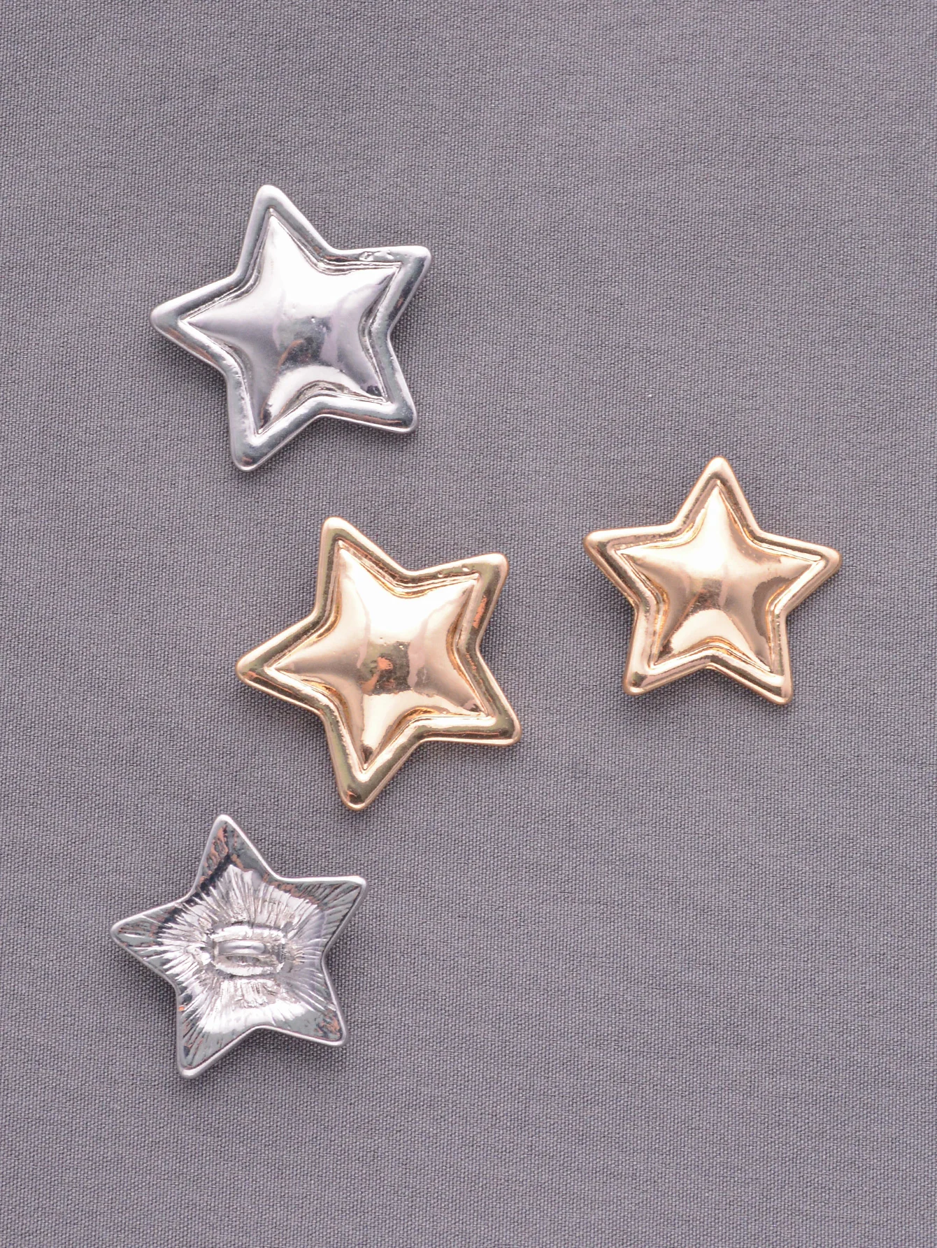 10pcs 20mm Surface Convex Pentagram Metal Shank Buttons For Shirt Suit Sweater Hats Decor Sewing Button DIY Apparel Accessories