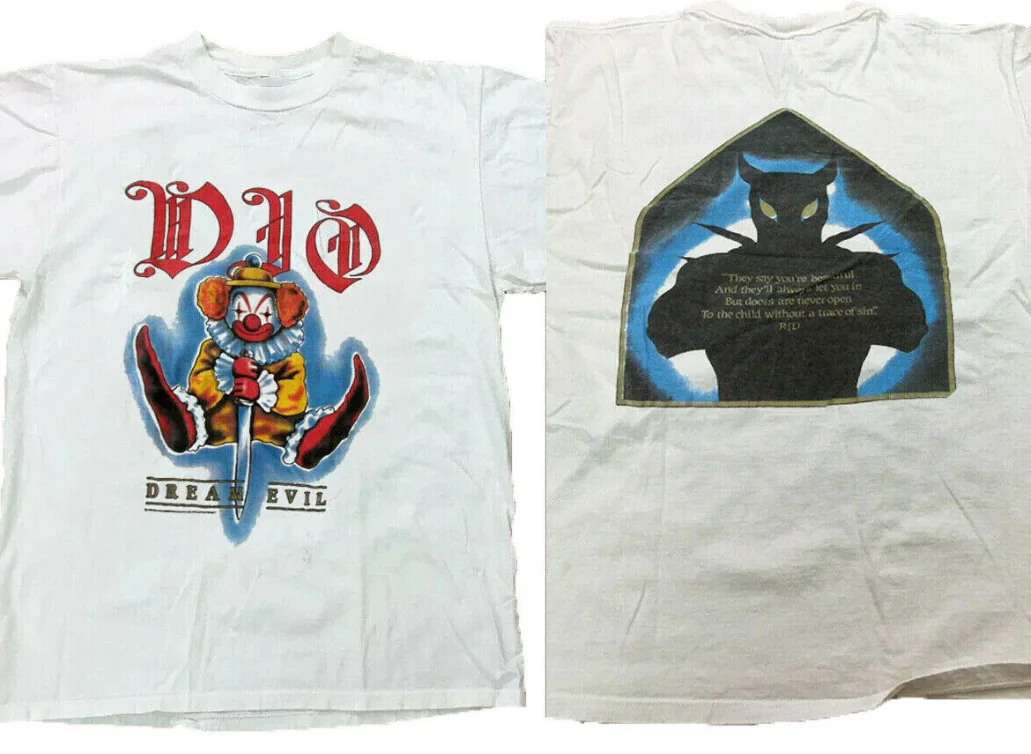 

white,, new,, DIO t shirt,.!, DAD gift/ DOuble sided, gift new